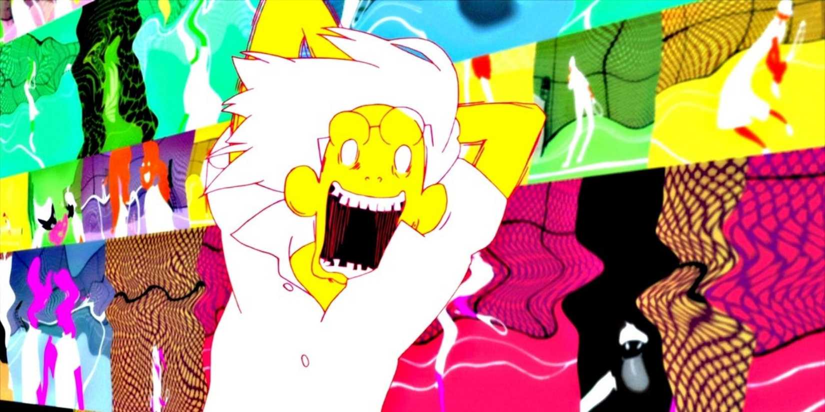 "I" screaming in glee in The Tatami Galaxy