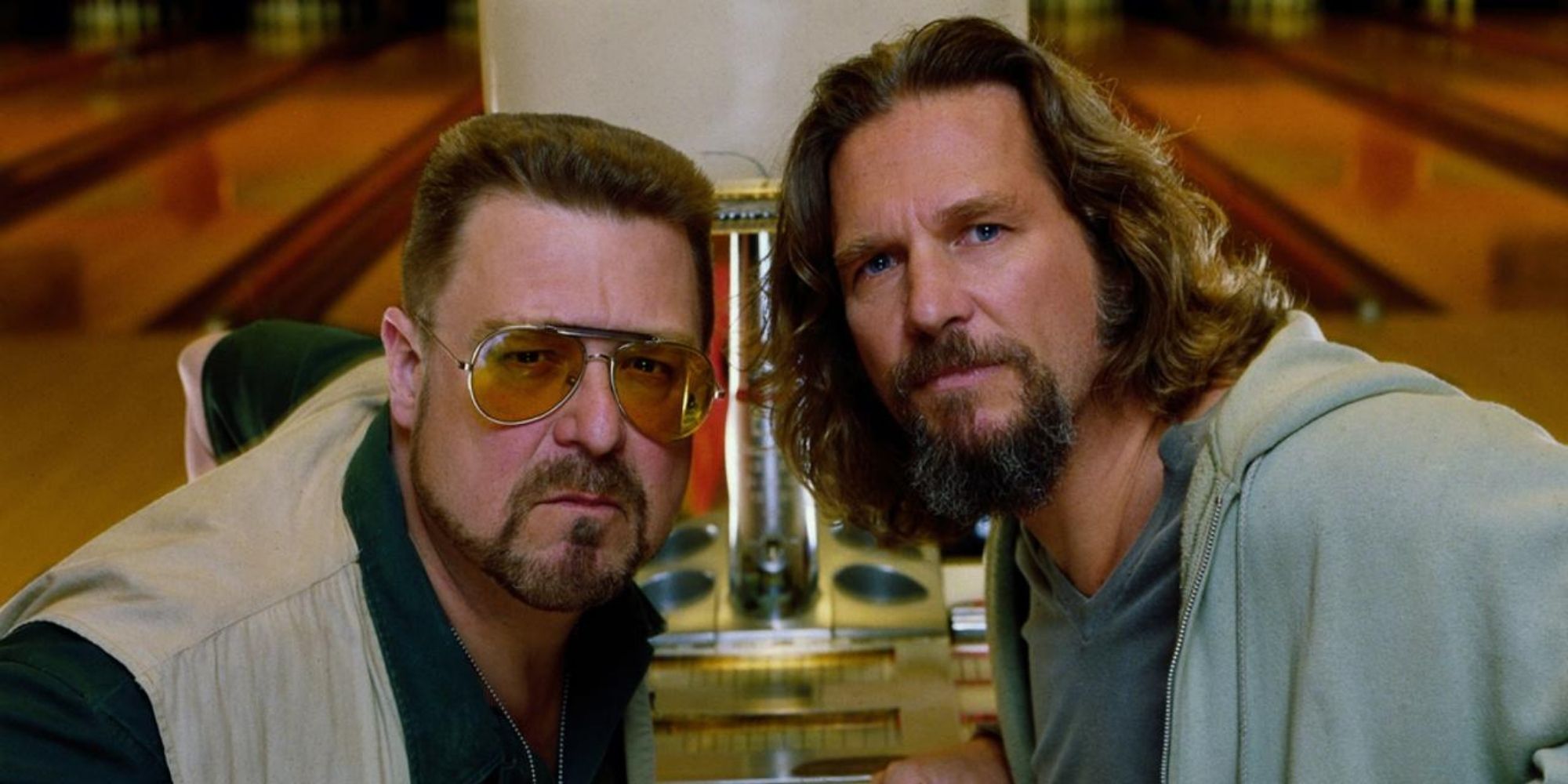 John Goodman as Walter Sobchak and Jeff Bridges as The Dude in The Big Lebowski