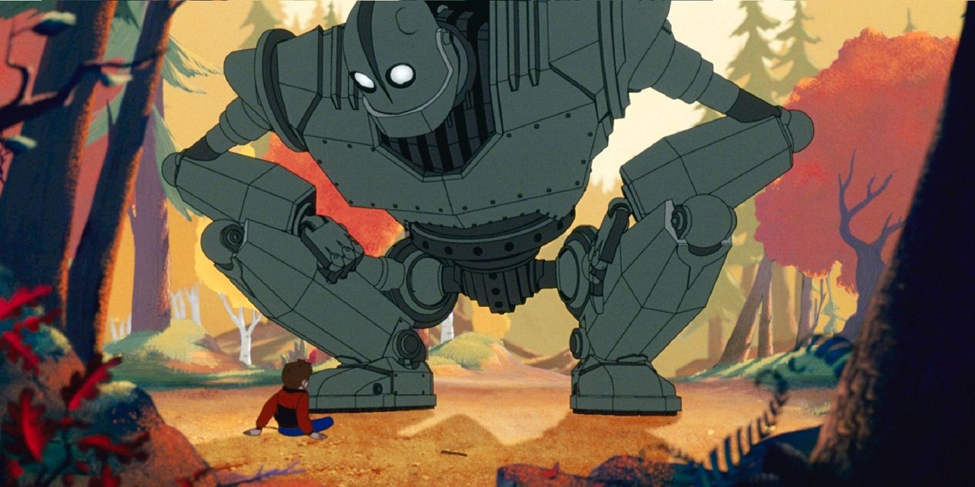 The Iron Giant crouching