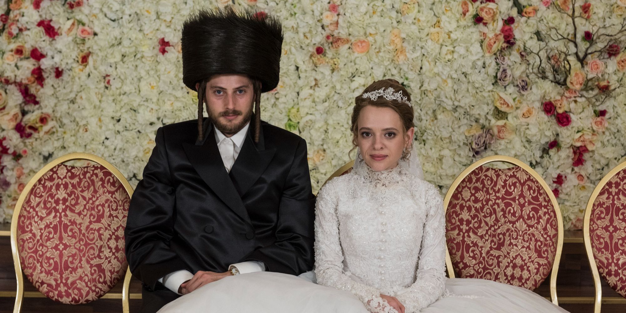 Bride and groom in a Jewish wedding