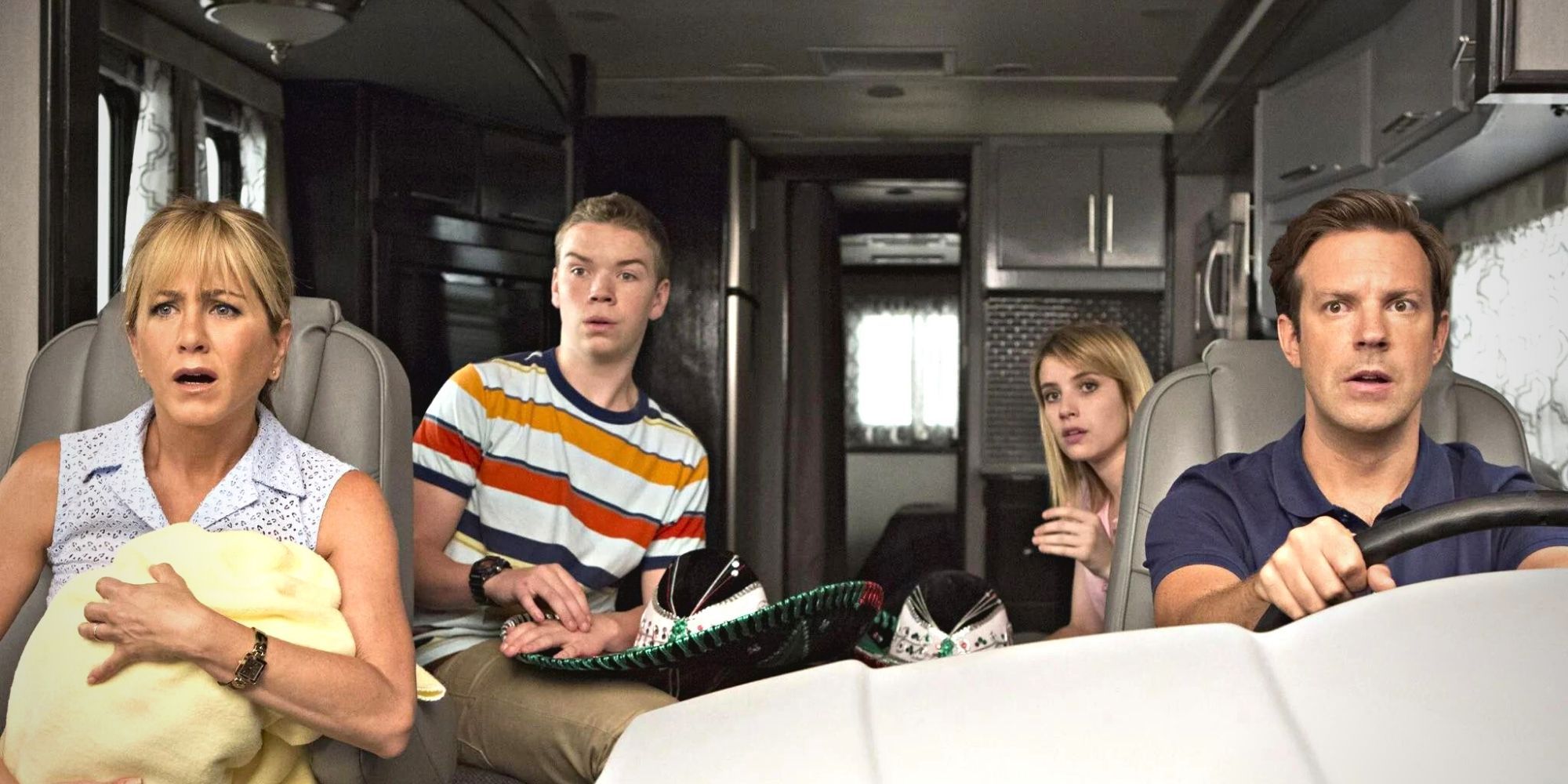 Jason Sudeiki, Jennifer Aniston, Will Poulter and Emma Roberts in Were the Millers