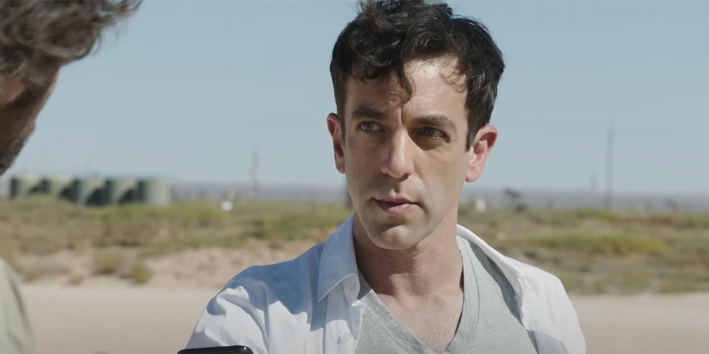 BJ Novak looking at someone in Vengeance.