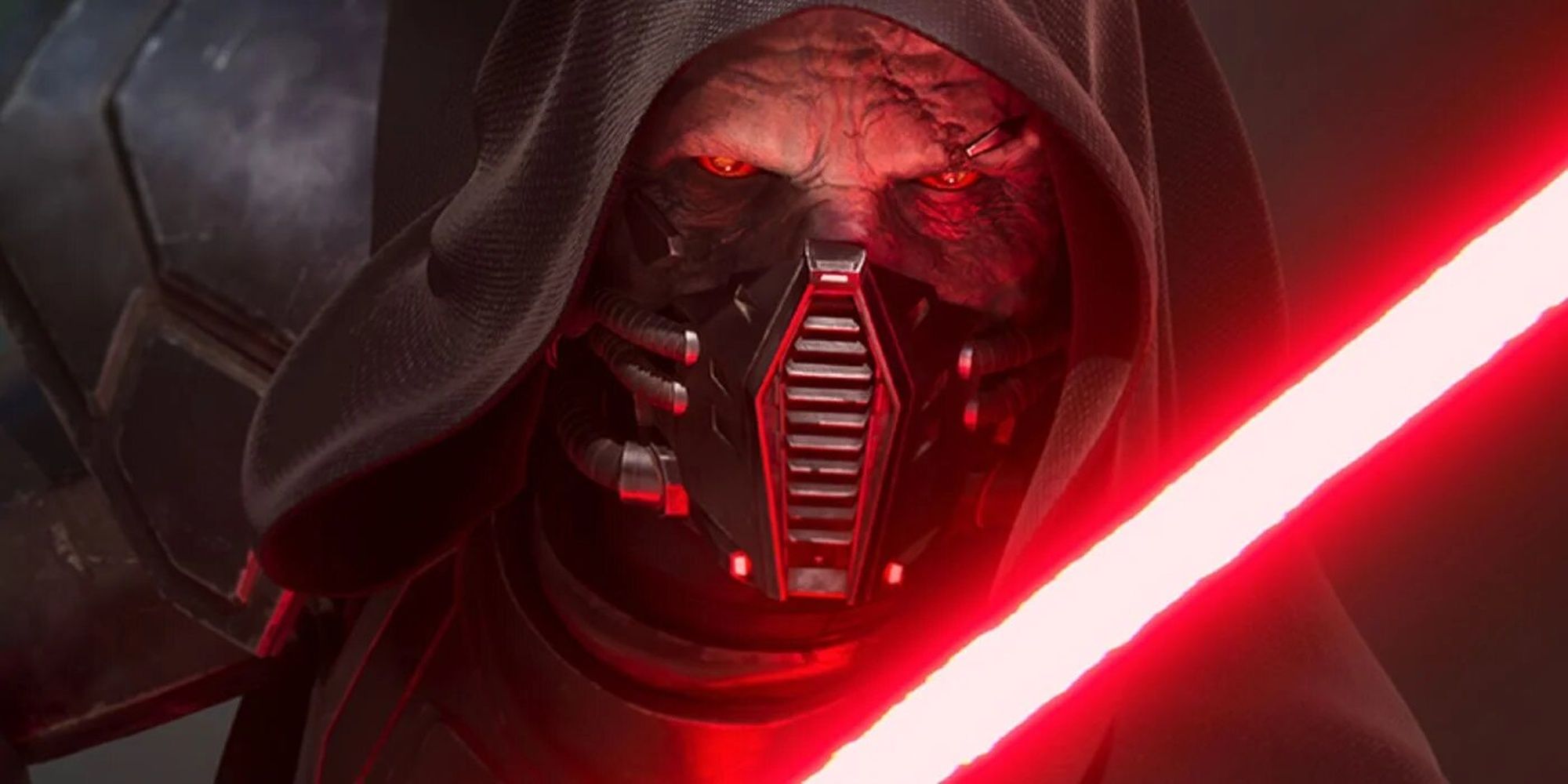 Darth Malgus with his lightsaber ignited.