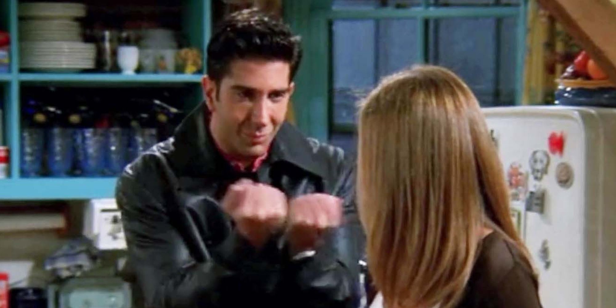 fist banging swearing at rachel in friends 