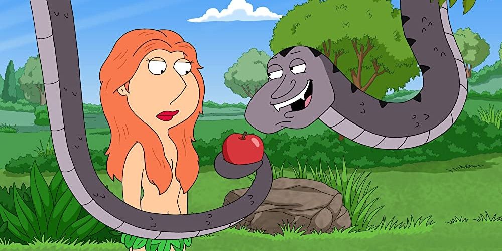 Family Guy, Lois as Eve, Quagmire as Snake, Apple