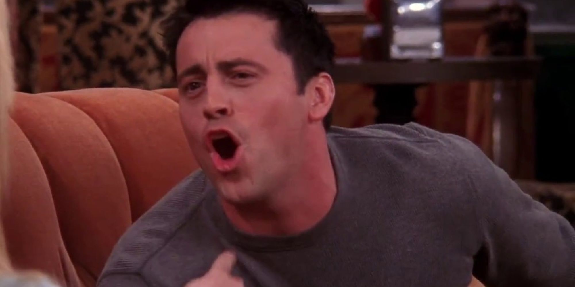 Mi amigo Joey Tribbiani le dijo a Phoebe. "joey no comparte comida "