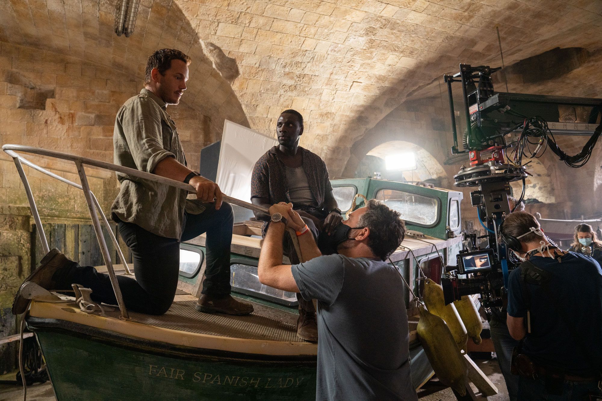 Chris Pratt and Omar Sy Making Jurassic World Dominion