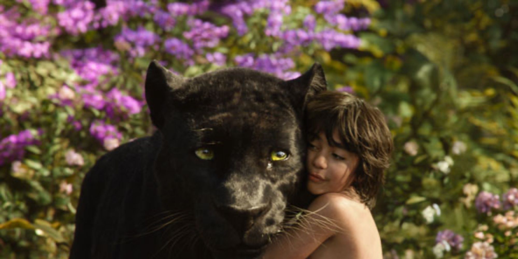 mowgli and bagheera hugging in jungle book 