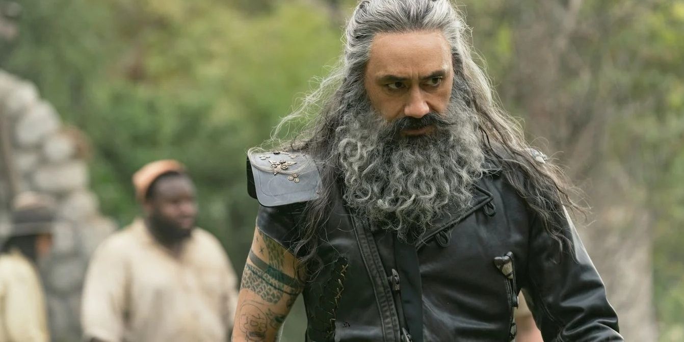 Taika Waititi as Blackbeard in 'Our Flag Means Death' walks forward with a determined look on his face