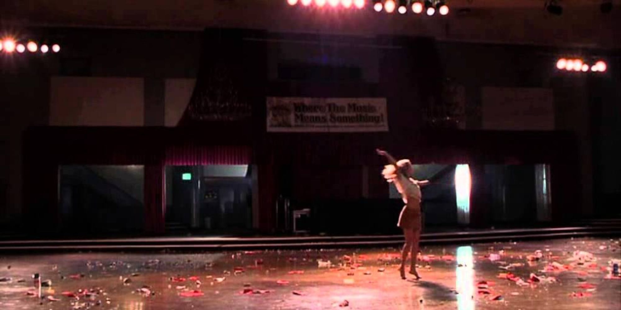 penny lane in almost famous dances on a stage of roses alone
