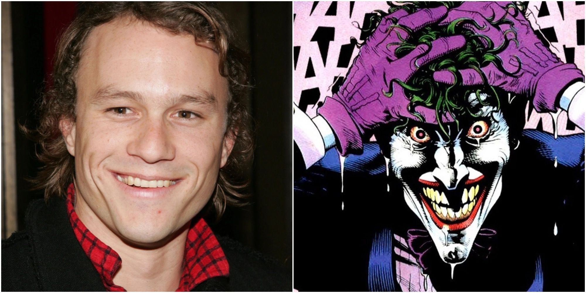 Heath Ledger and Joker in the comics