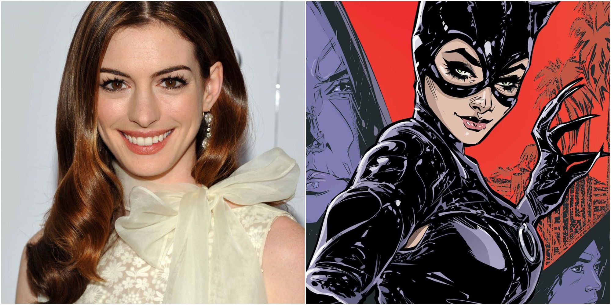 Anne Hathaway and Catwoman in the comics