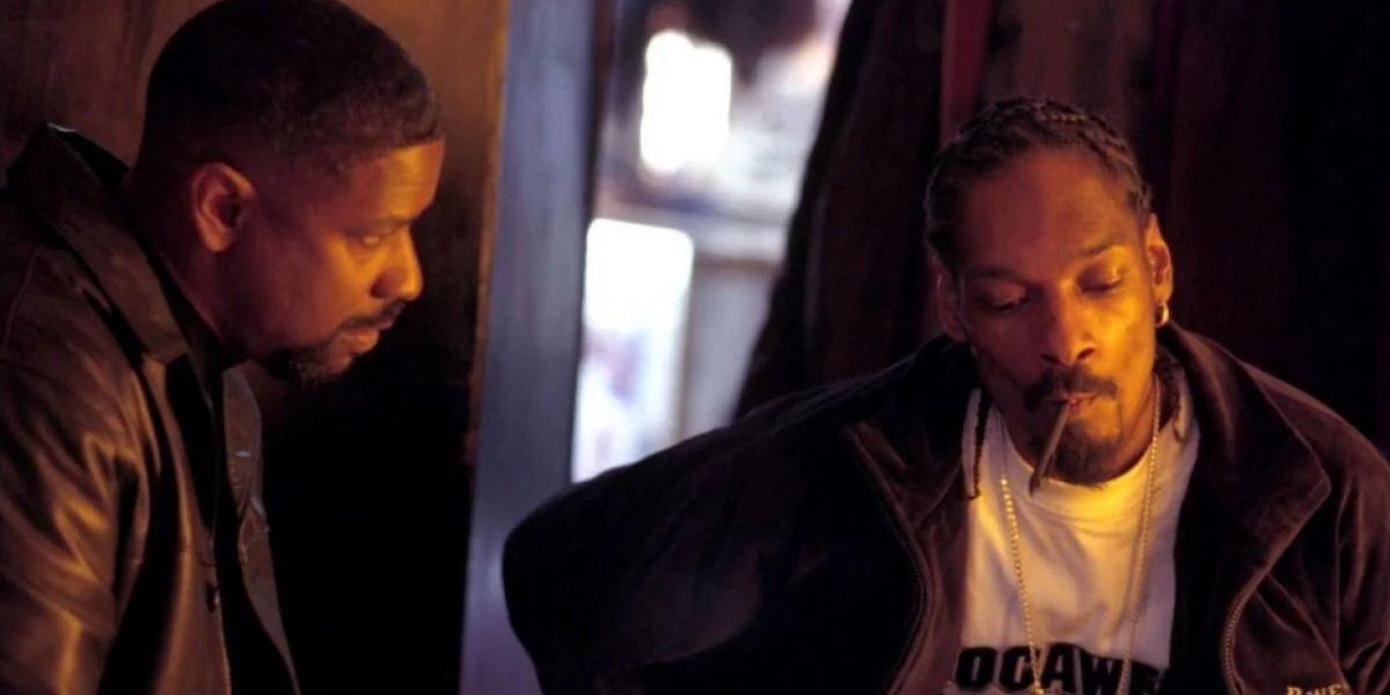 snoop dogg in training day with denzel washington pen in mouth