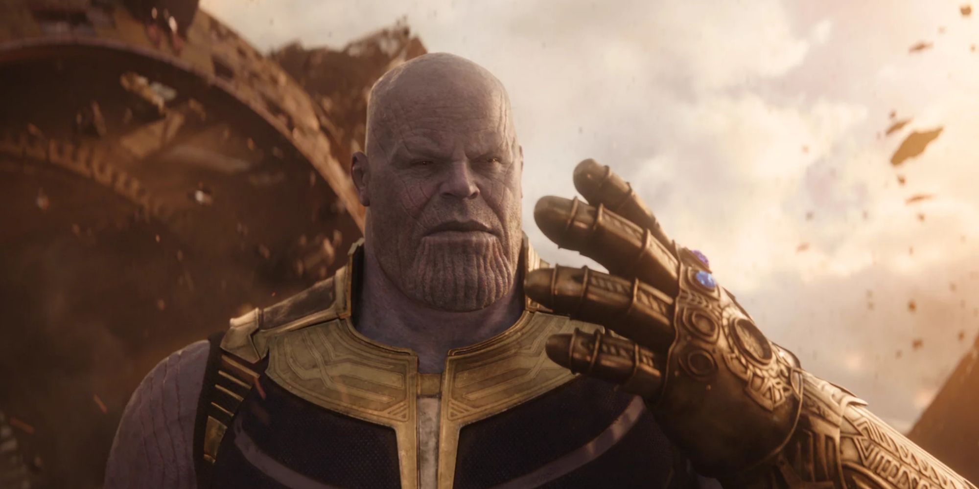 Thanos assembles the infinity stones