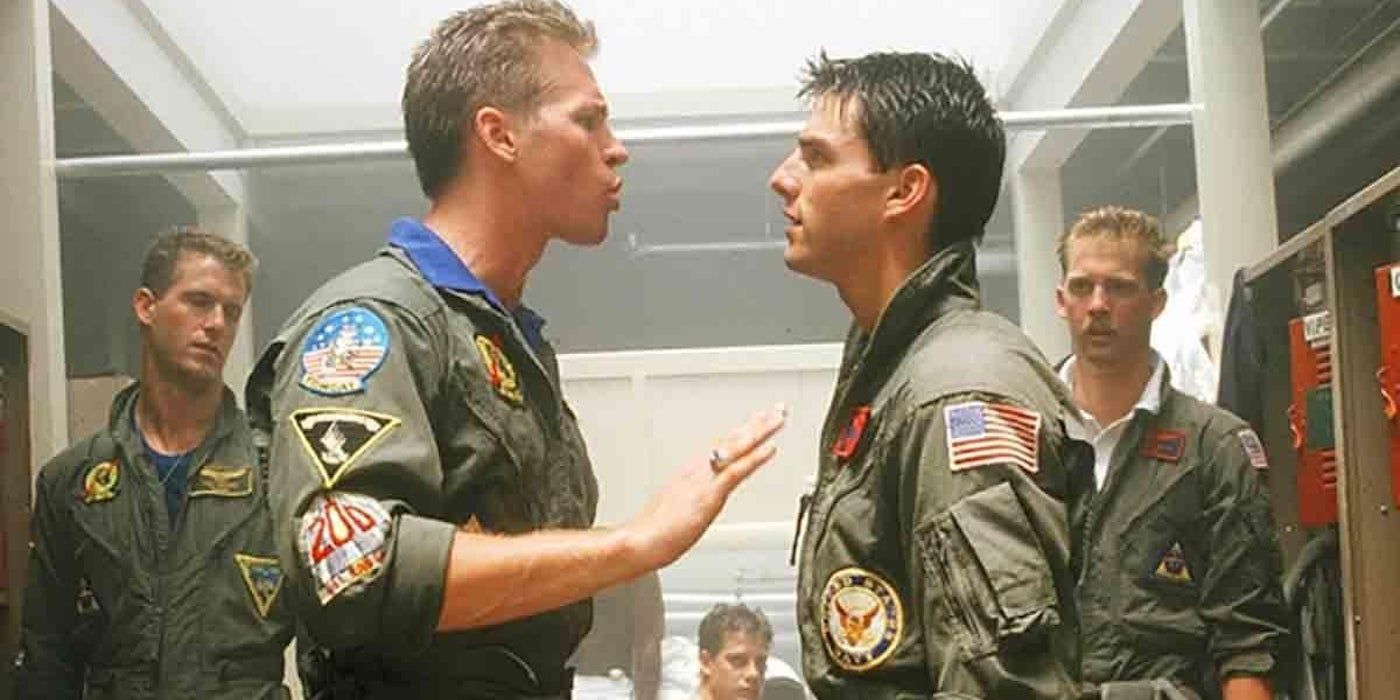 Tom Cruise and Val Kilmer in Top Gun