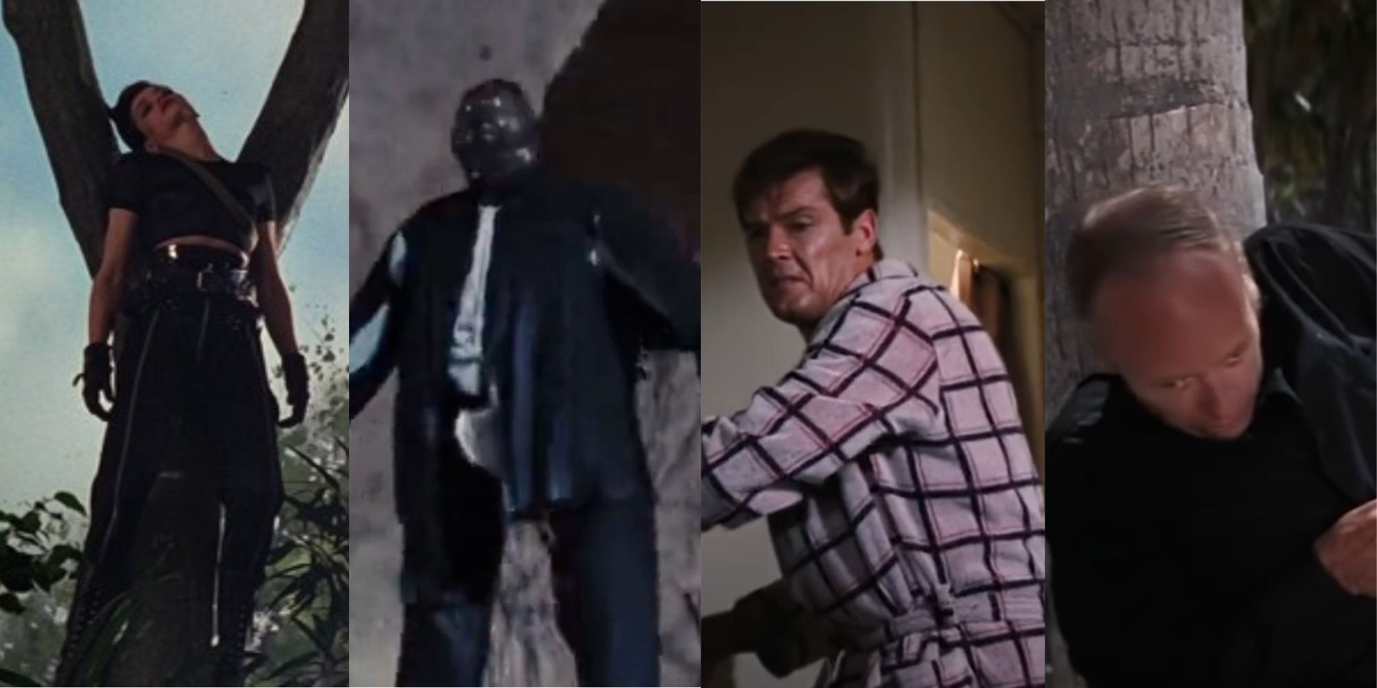 Images of several of Bond's kills, shortly before dropping one-liners
