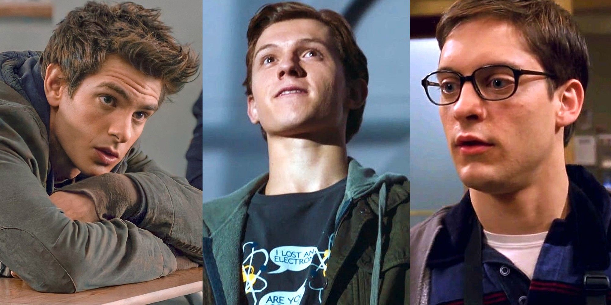 Andrew Garfield, Tom Holland and Tobey Maguire's Peter Parker in their films