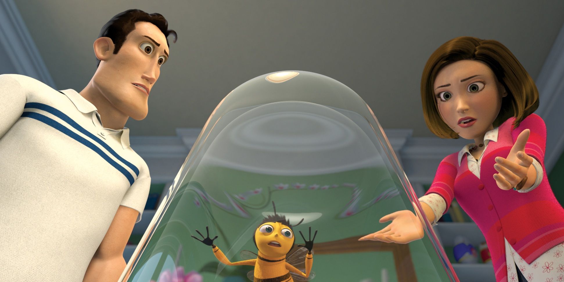 Renée Zellweger, Jerry Seinfeld, and Patrick Warburton voicing characters in 'Bee Movie'