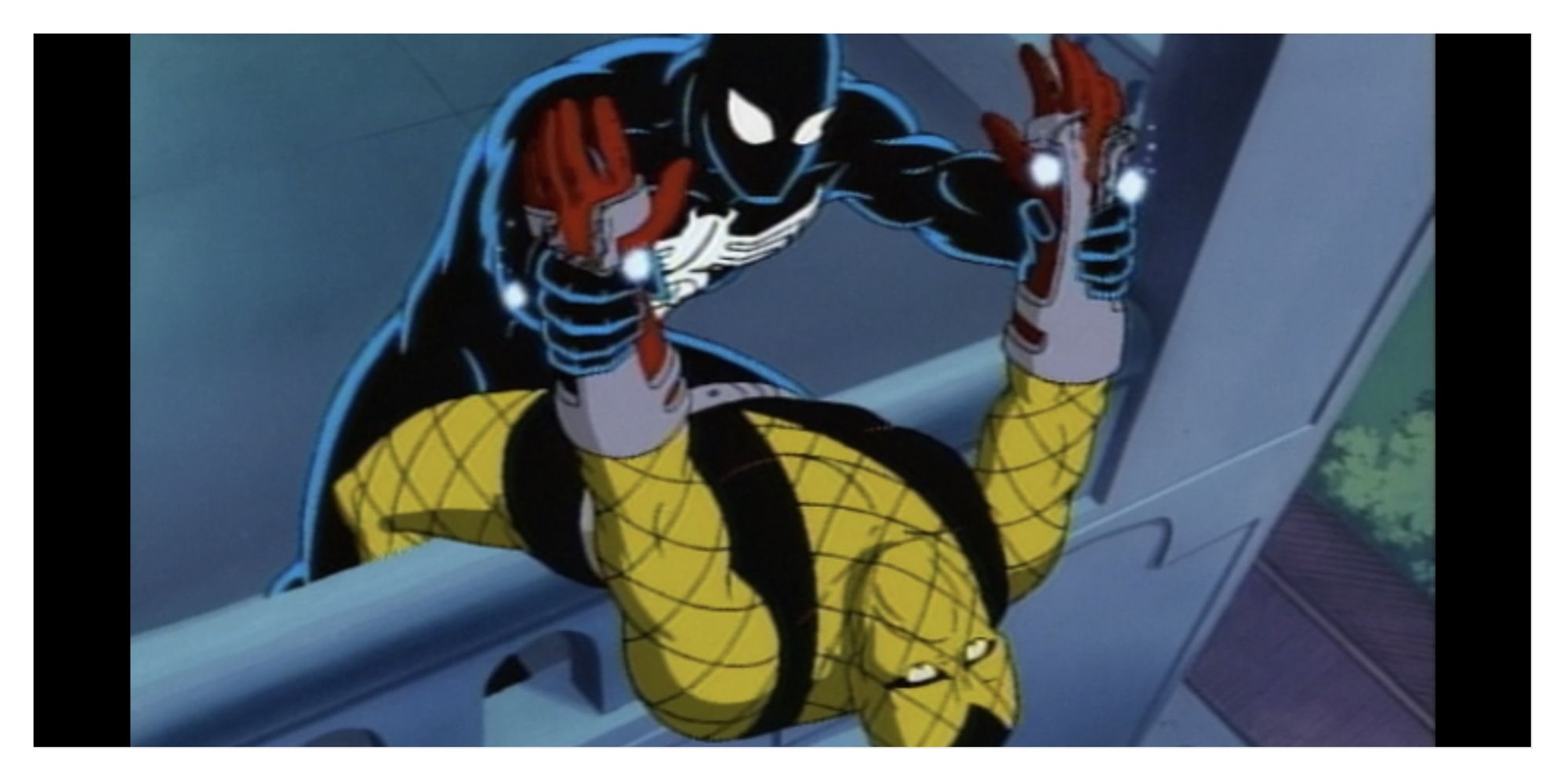 Black suit Spider-Man and Shocker