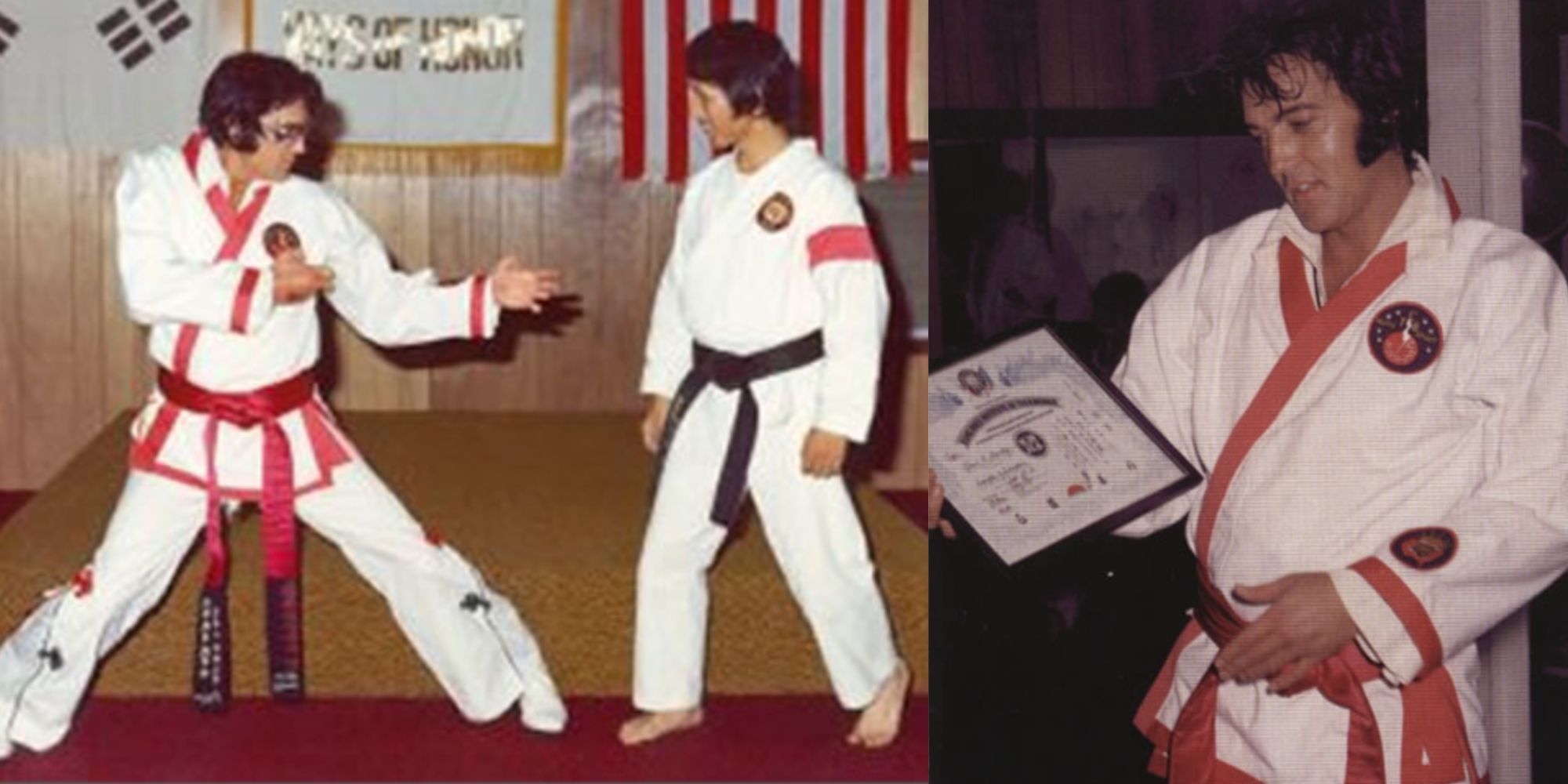 Elvis Presley performing Karate with Master Kang Rhee