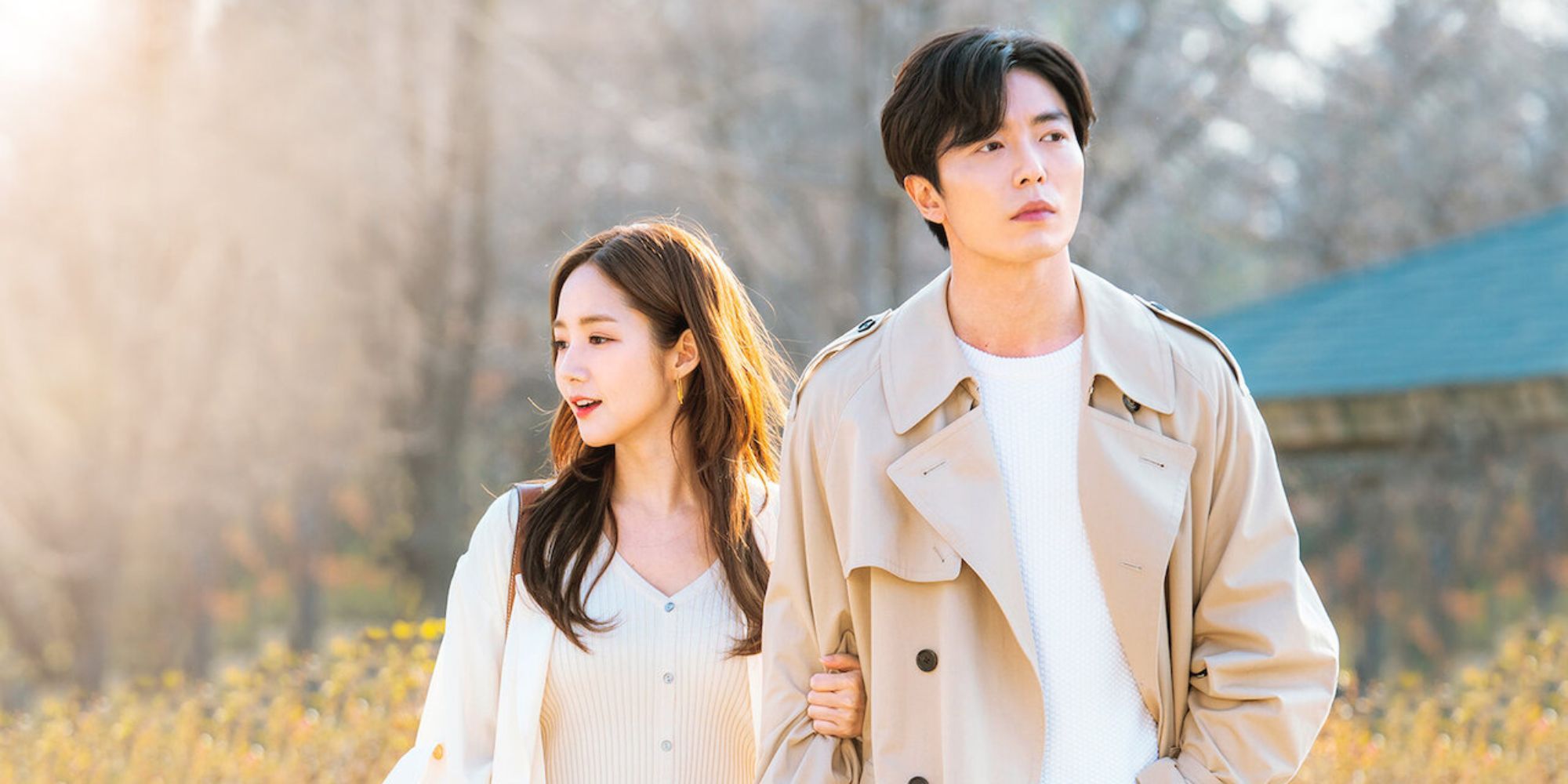 Sun Deok Mi and Ryan Gold from Her Private Life taking a walk in the field