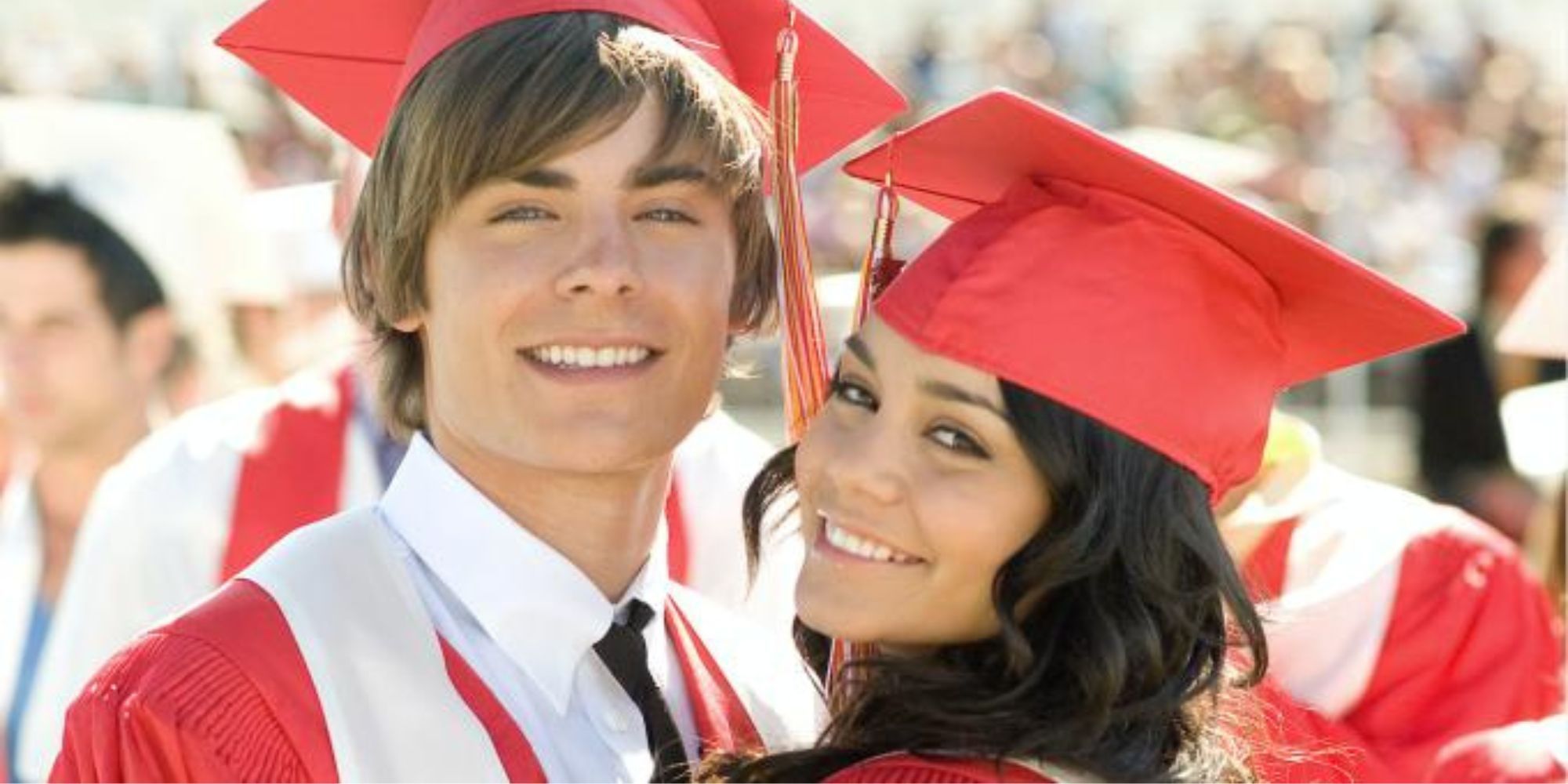 Zac and Vanessa from High School Musical at graduation