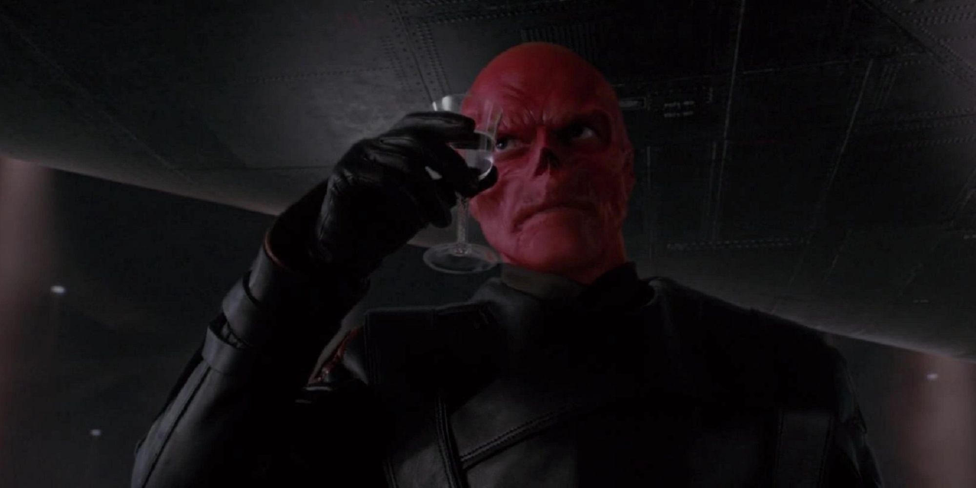 The Red Skull holding up a drink