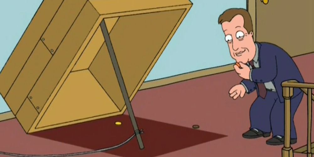 James Woods being lured into a trap with candy in Family Guy