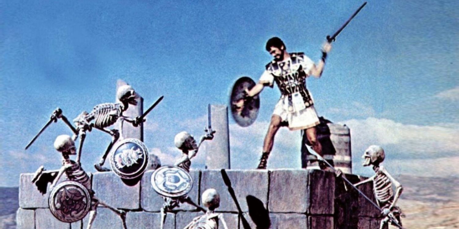 Jason fighting the skeleton army in Jason and the Argonauts (1963)