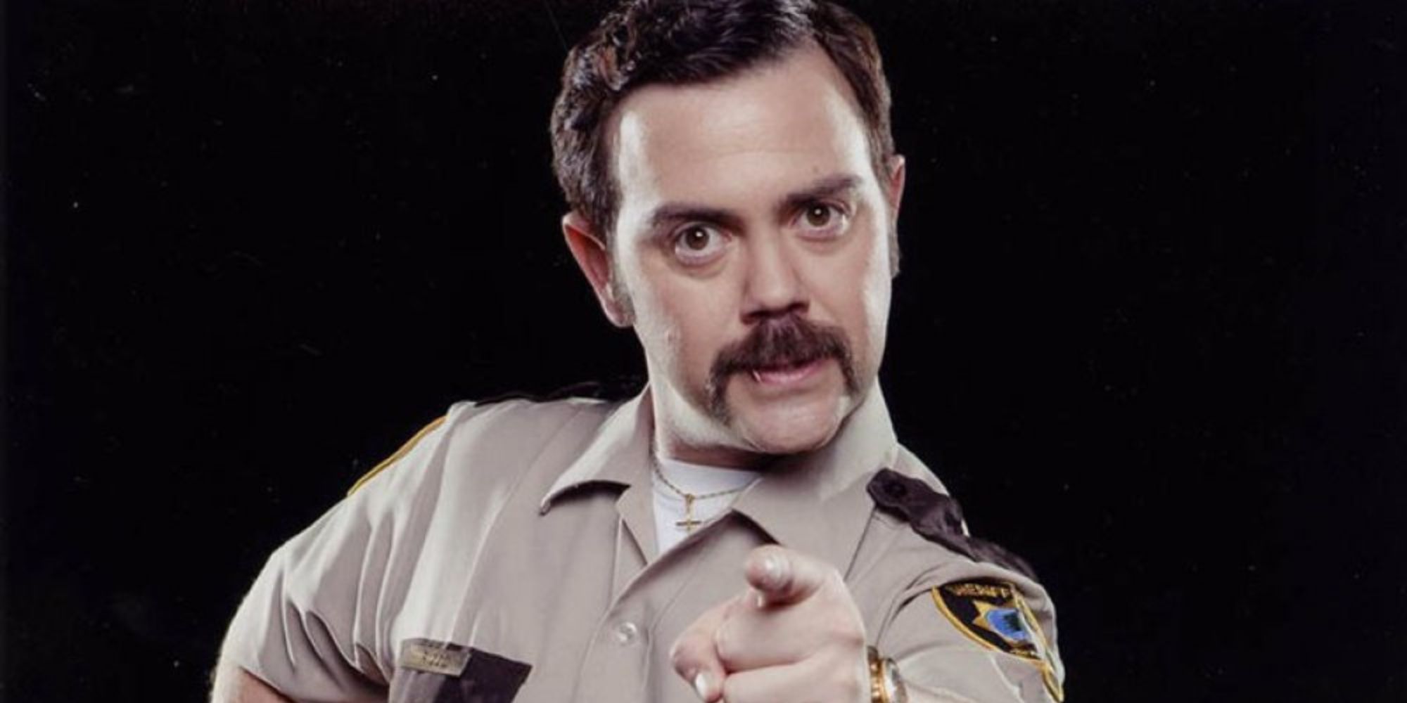 Joe Lo Truglio from Reno 911 pointed to the screen