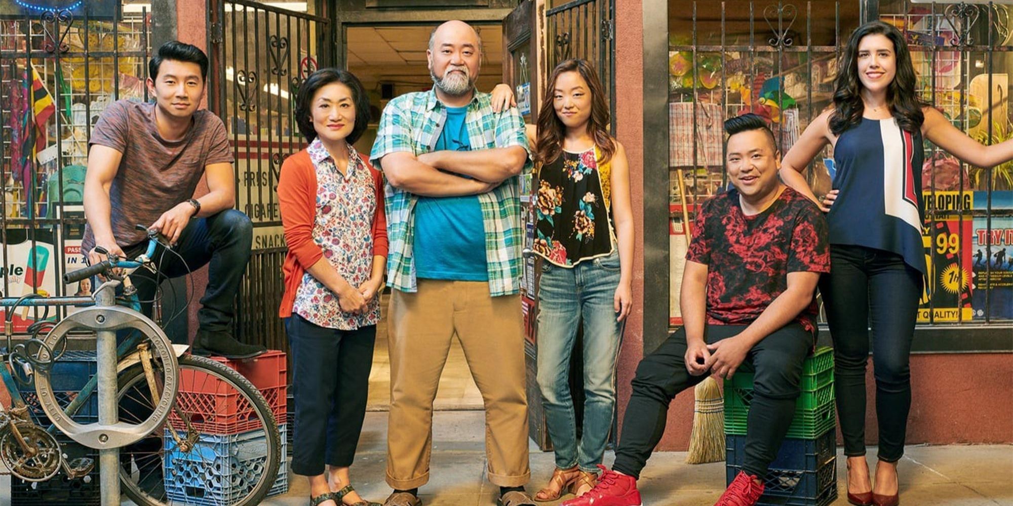 The cast of Kim's Convenience standing together