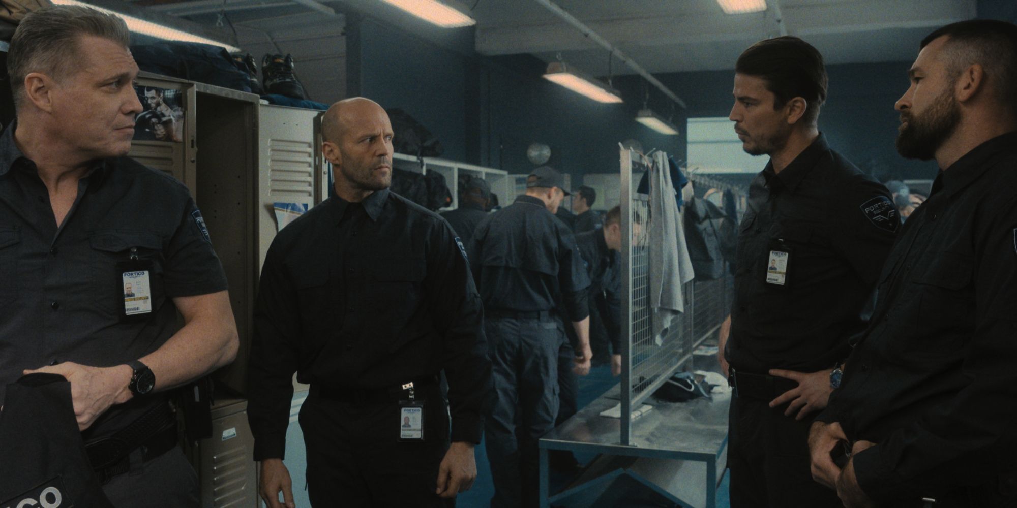A confrontation among 4 men in a locker room