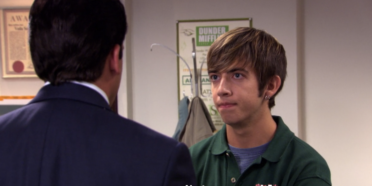 The Office: The Pizza Delivery Guy looking at Michael in anger