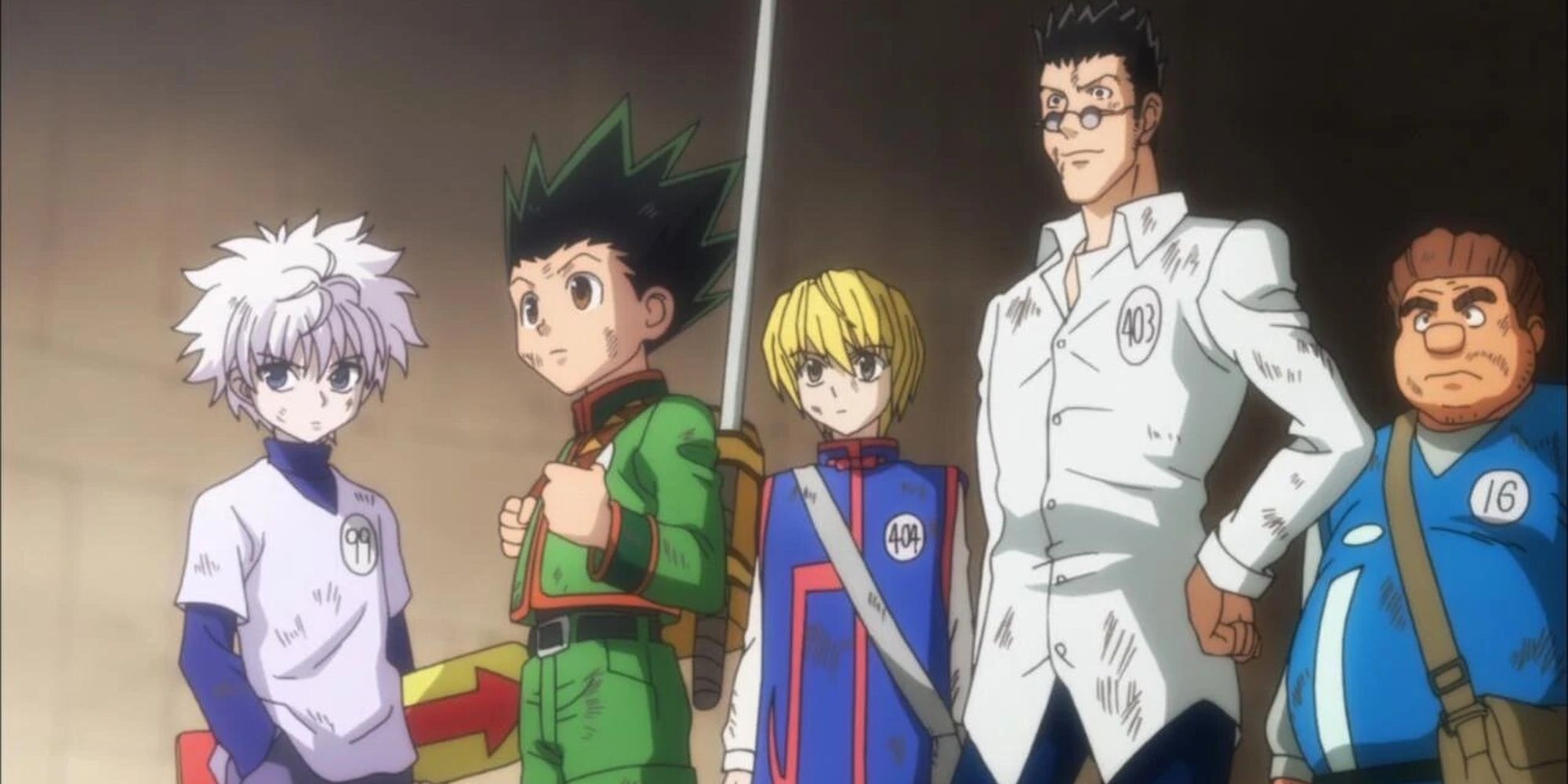 The heroes of Hunter x Hunter looking a bit worse for wear after another stage of the Hunter Examination.