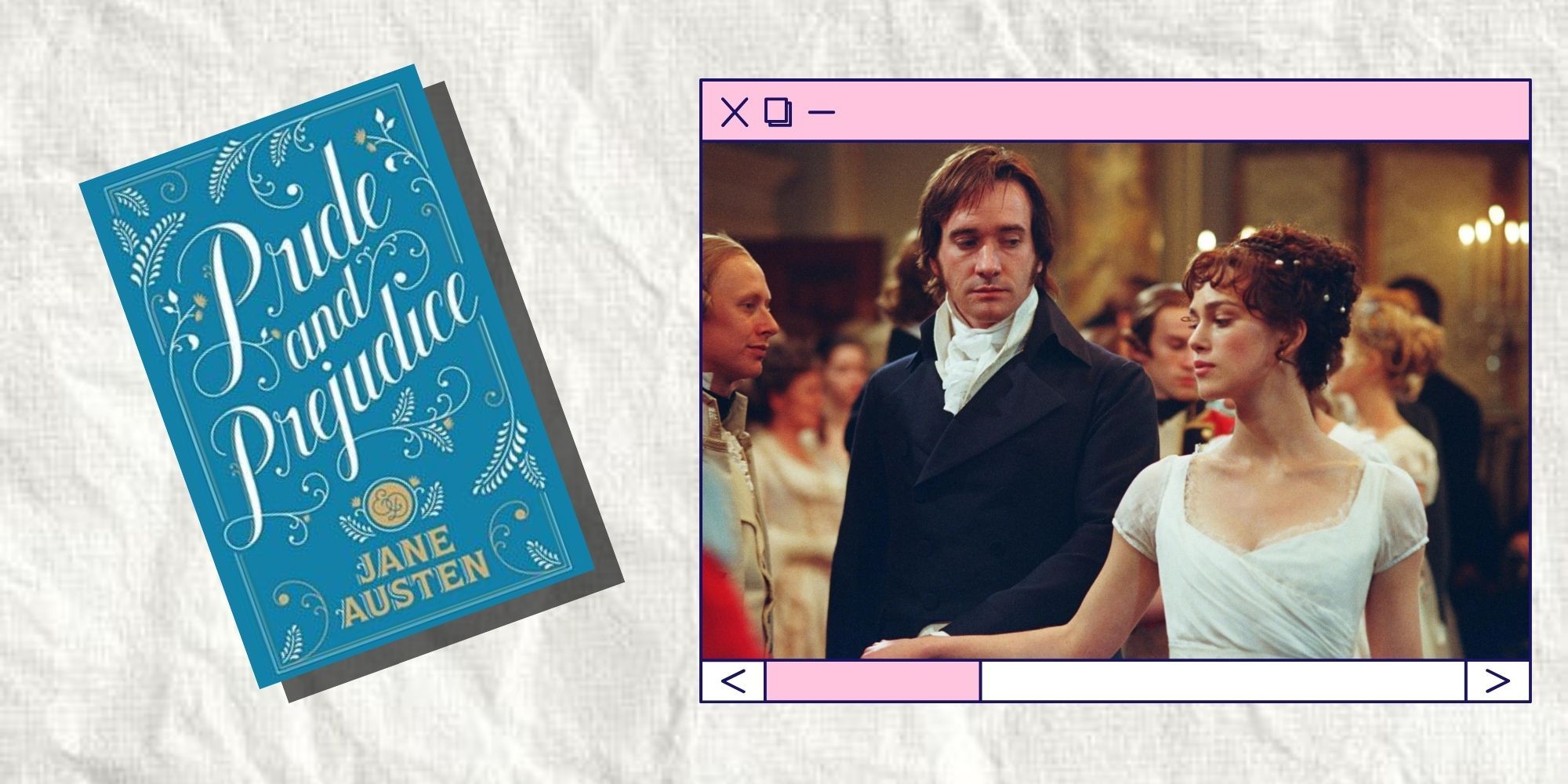 Pride and Prejudice book placed next to a phone with the Netflix app