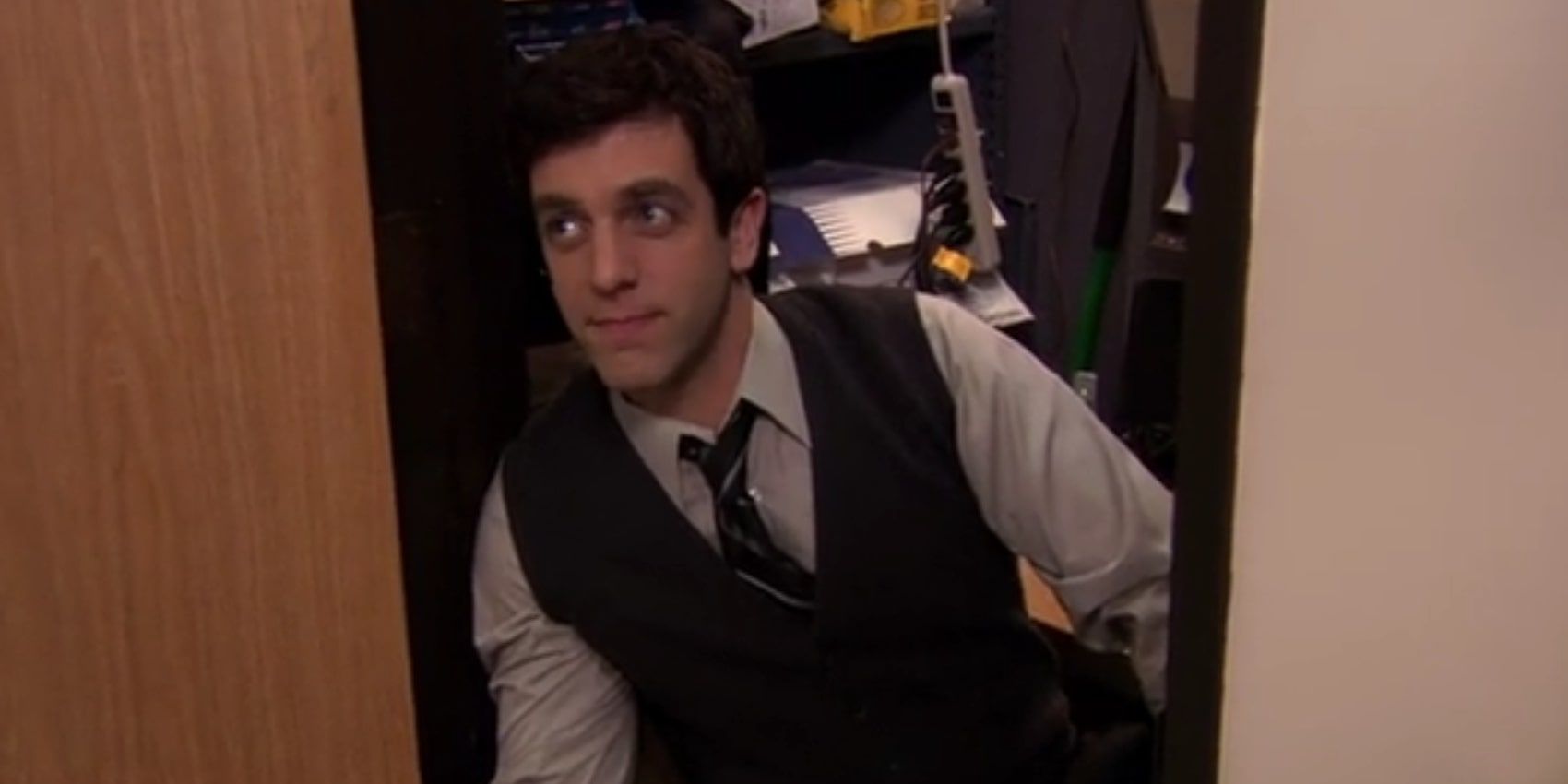 Ryan in his tiny closet office in %22The Office%22
