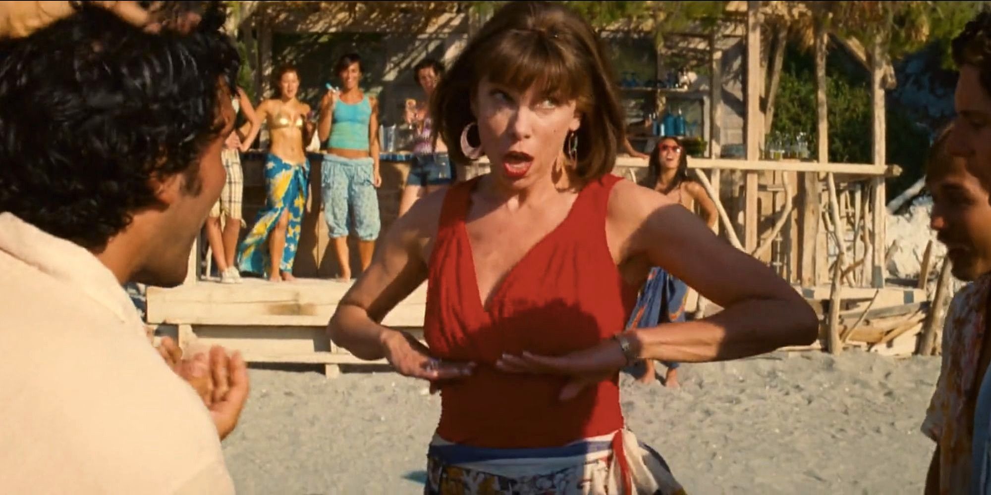 Christine Baranski singing Does Your Mother Know in Mamma Mia!