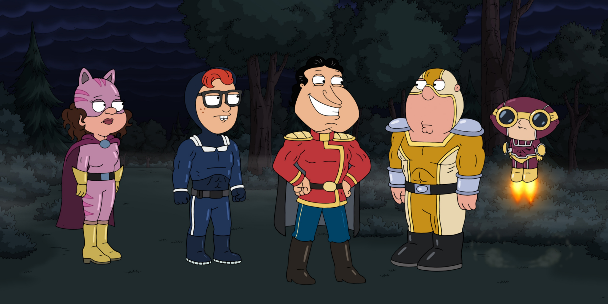 Divers membres de l'équipe de 'Family Guy' déguisés.