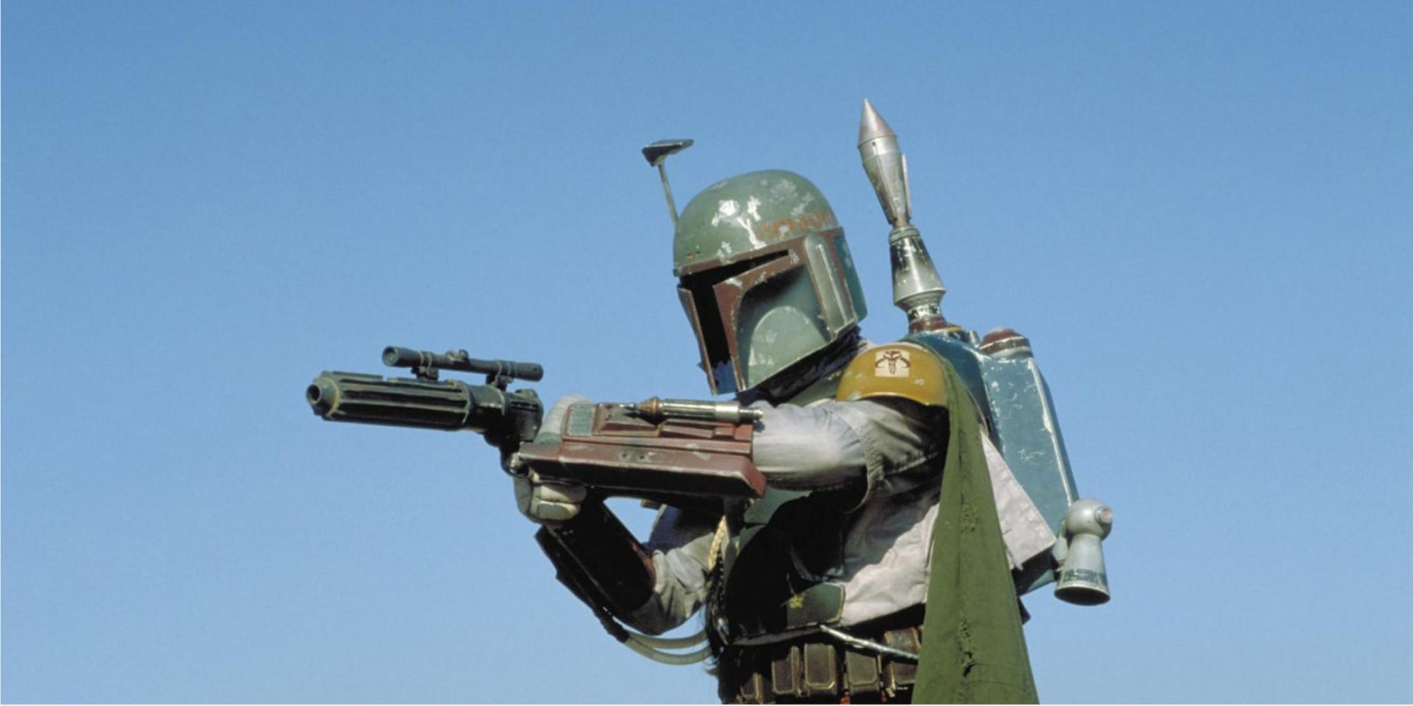 Boba Fett avec un blaster dans Star Wars