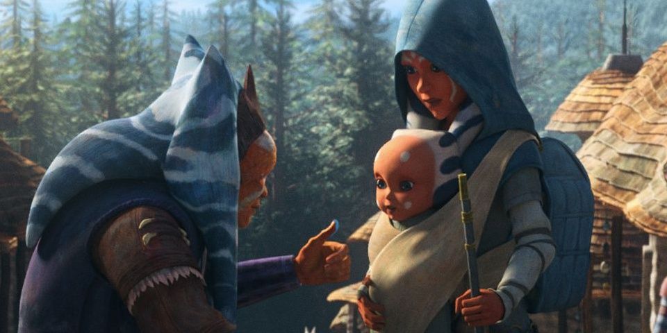 Ahsoka and her family featured in a Tales of the Jedi still