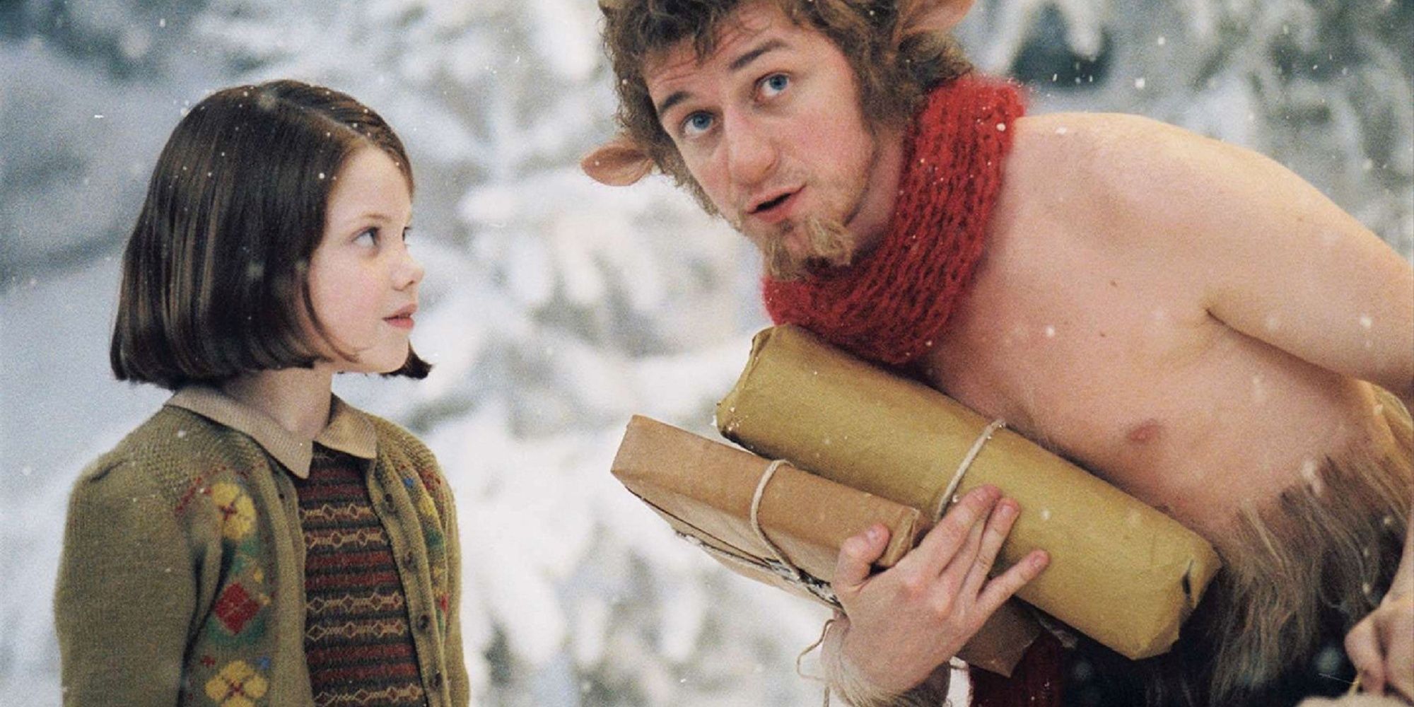 Mr. Tumnus and Lucy in the snow in The Chronicles of Narnia.