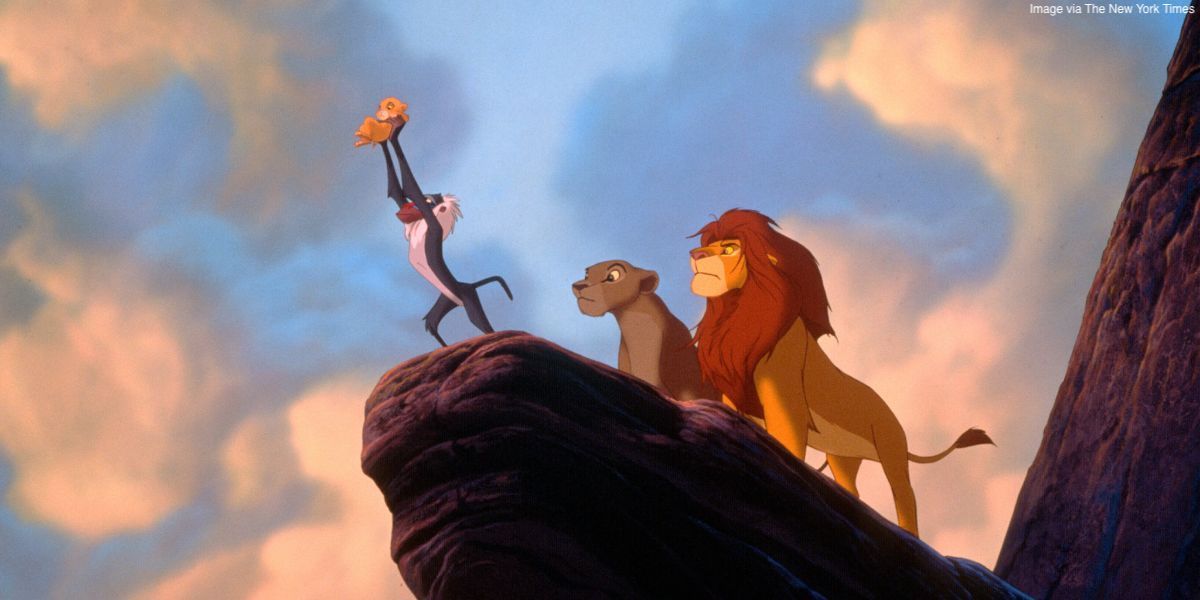 Rafiki presenting baby Simba in The Lion King