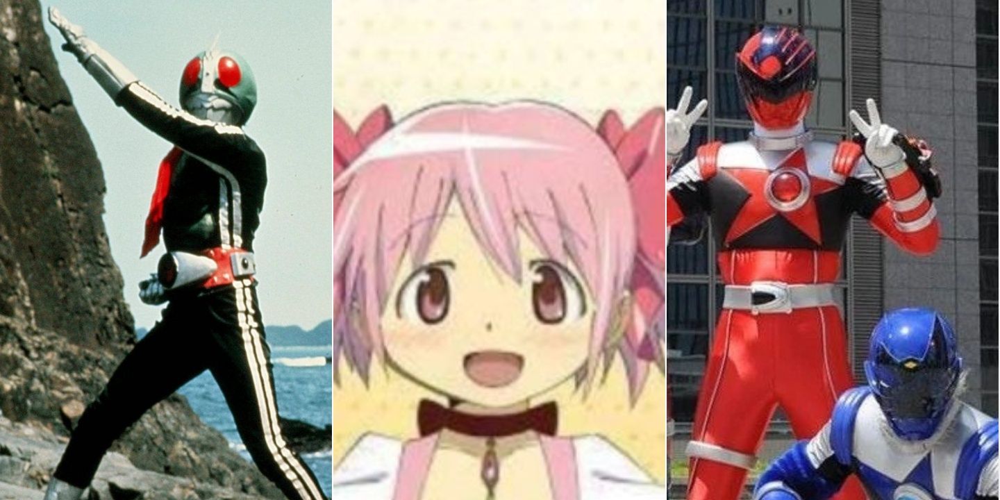 Kamen Rider #1, Madoka Kaname, Shishi Red and Ookami Blue