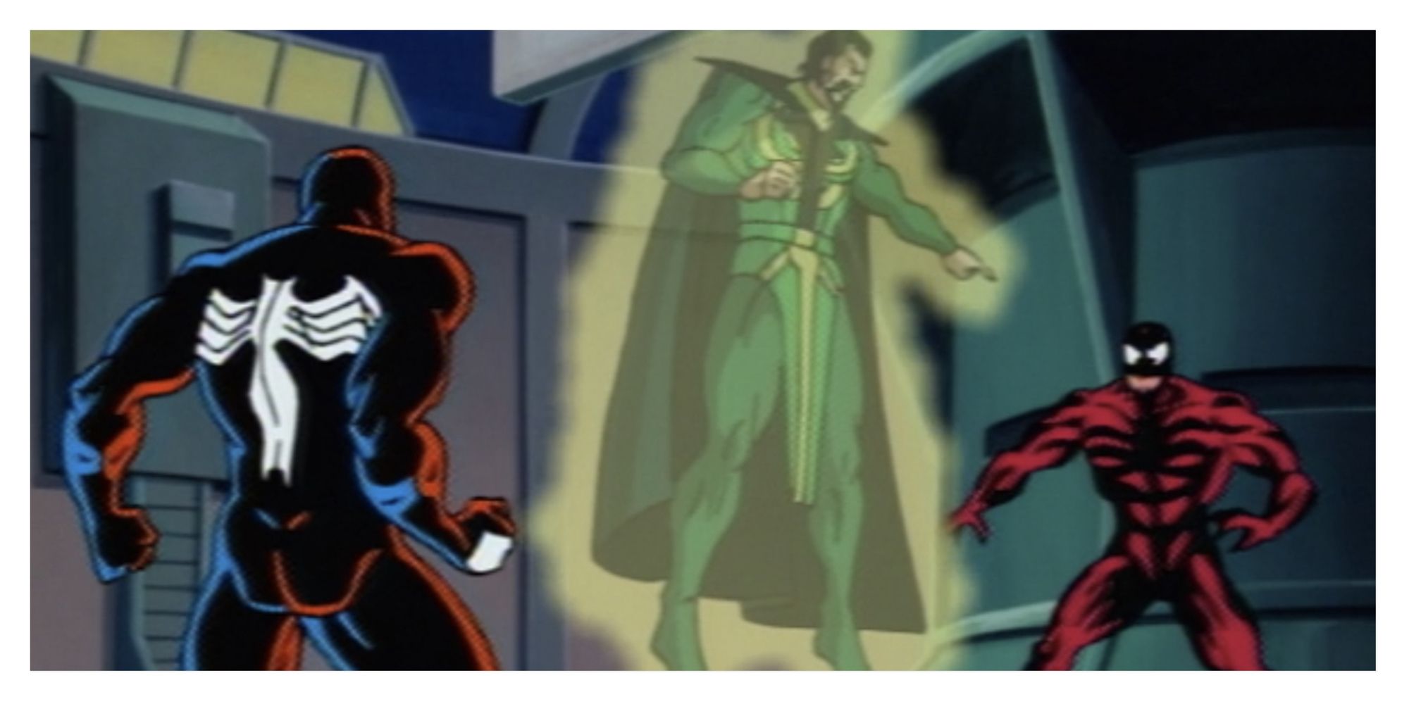 Venom (left), Mordo (middle), Carnage (right)