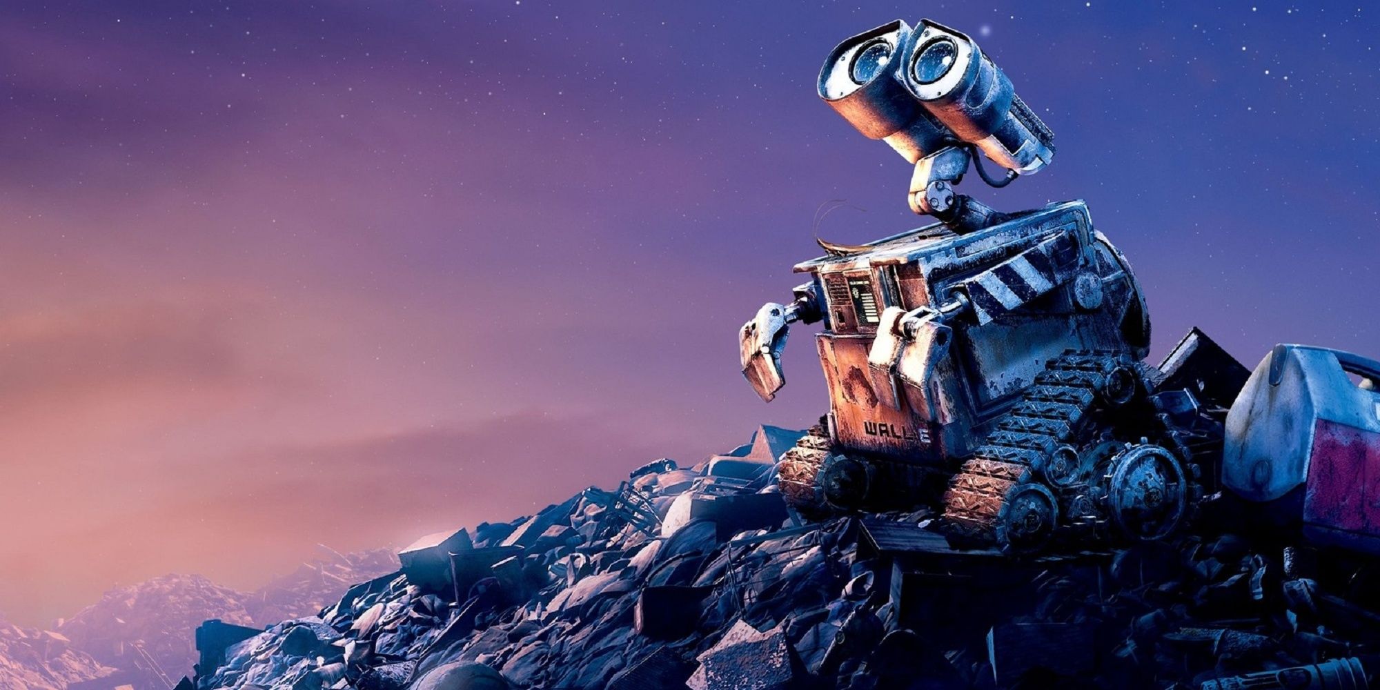 Wall-E looking up to the sky in Wall-E.