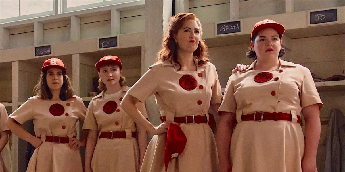 Abbi Jacobson, Rae Gray, D'Arcy Carden, and Melanie Field in 'A League of Their Own'