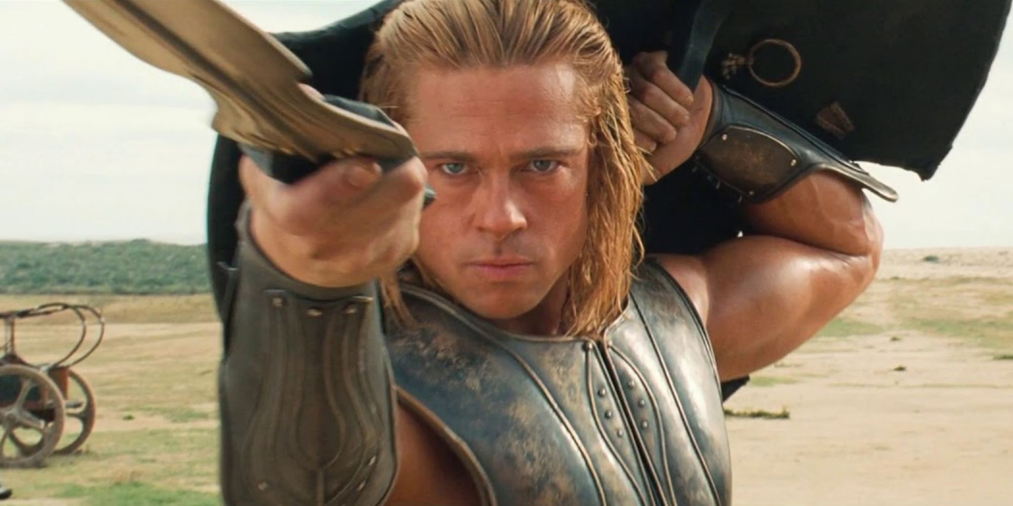 Achille (Brad Pitt) lors d'un combat dans 