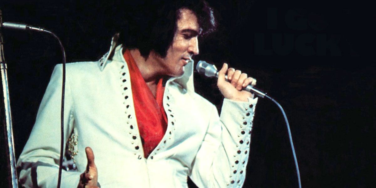Elvis Presley performing on stage in the documentary 'Elvis: That's the Way It Is'
