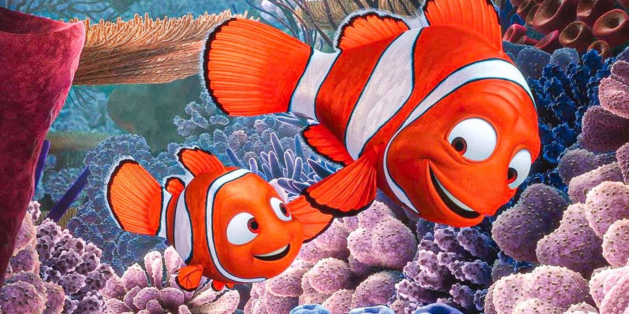 Nemo and Marlin swimming together 