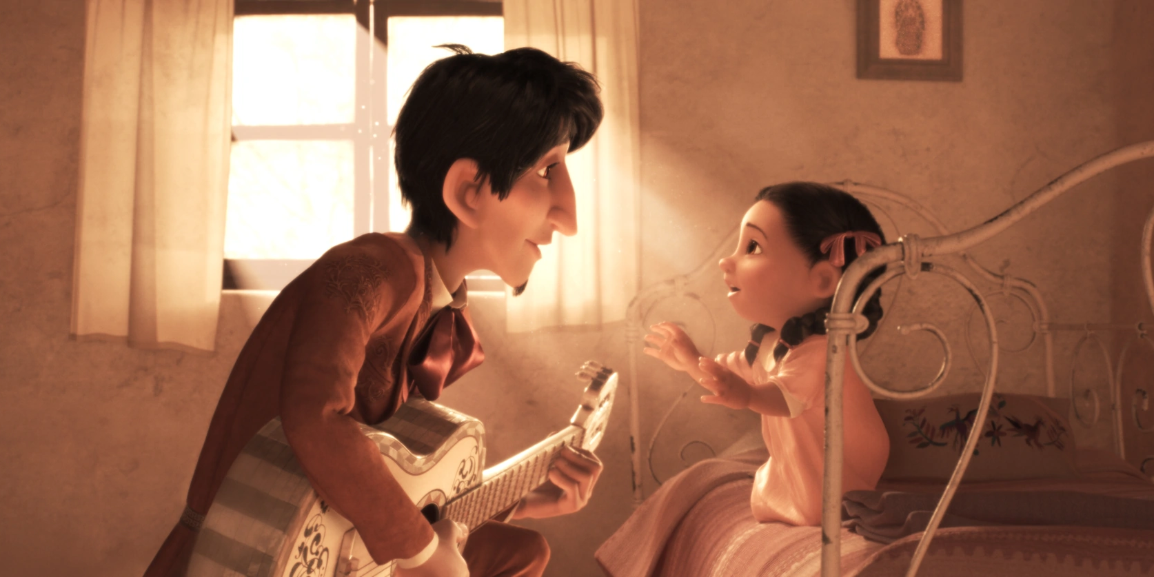 Hector singing to a young Coco in Coco